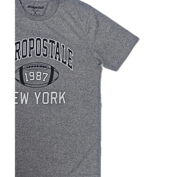 Aeropostale Shirt Mens Large Gray 1987 New York Football Graphic Heather Tee - Picture 5 of 9